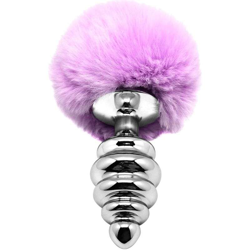 ALIVE – PLUG DE PLAISIR ANAL SPIRAL MÉTAL FLUFFY VIOLET TAILLE M