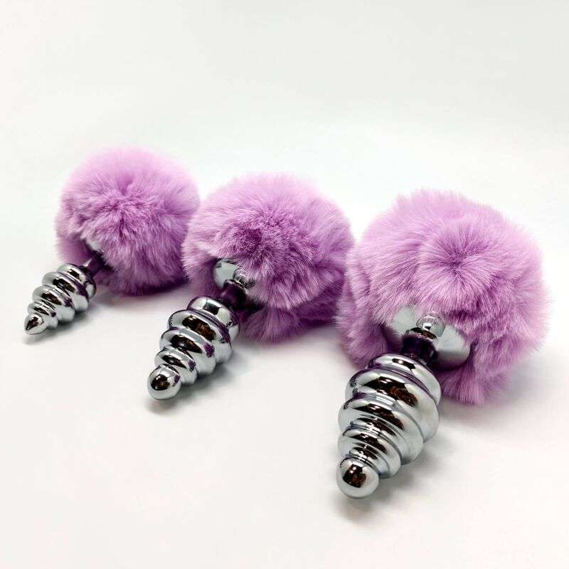 ALIVE – PLUG DE PLAISIR ANAL SPIRAL MÉTAL FLUFFY VIOLET TAILLE M