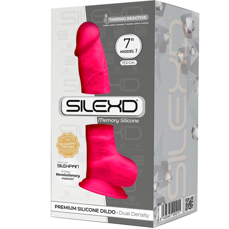 SILEXD – MODÈLE 1 PÉNIS RÉALISTE PREMIUM SILEXPAN SILICONE FUCHSIA 17.5 CM