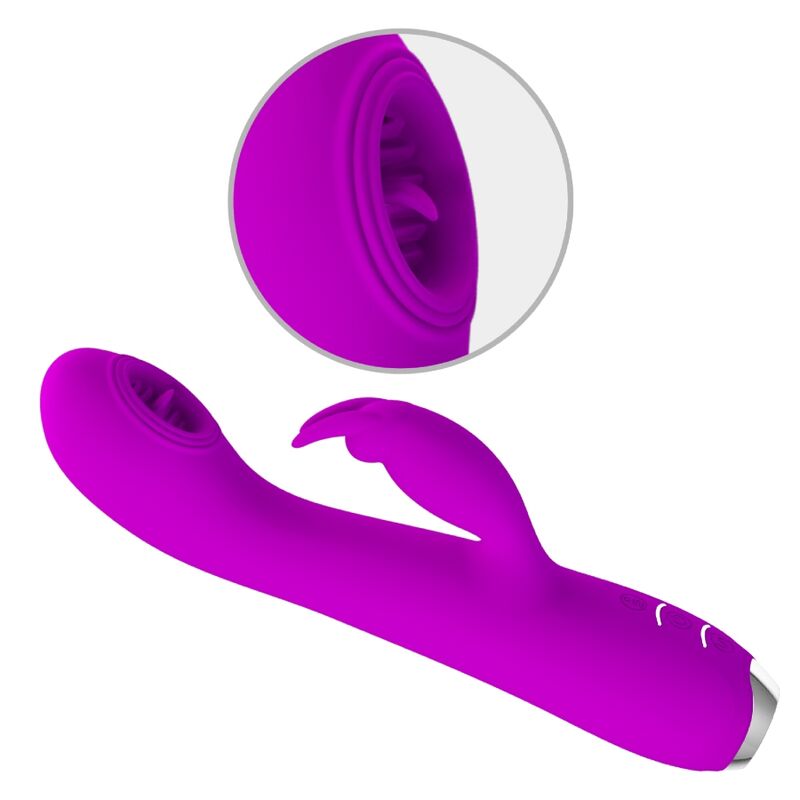 PRETTY LOVE – VIBRATEUR RECHARGEABLE RACHEL AVEC ONDES STIMULANTES VIOLET