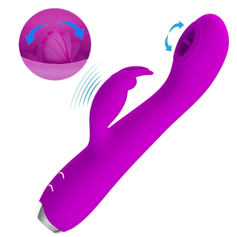 PRETTY LOVE – VIBRATEUR RECHARGEABLE RACHEL AVEC ONDES STIMULANTES VIOLET