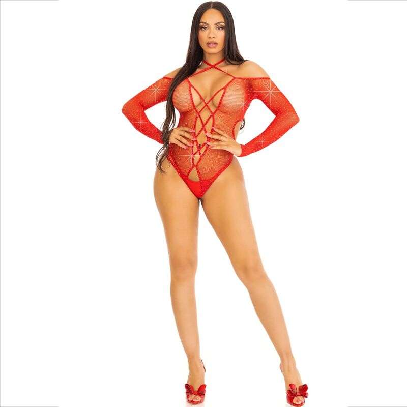 LEG AVENUE – CORPS CROTHLESS AVEC ROUGE BRILLANT