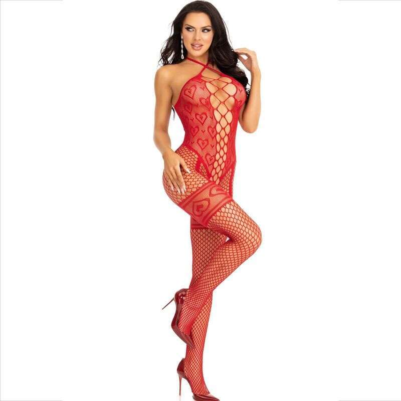 LEG AVENUE – BODYSTOCKING COU LICOL COEURS ROUGES ROUGE