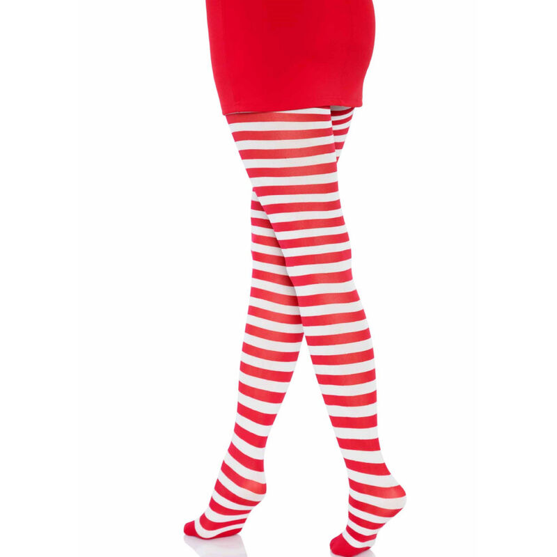 LEG AVENUE – COLLANTS  RAYURES BLANC/ROUGE