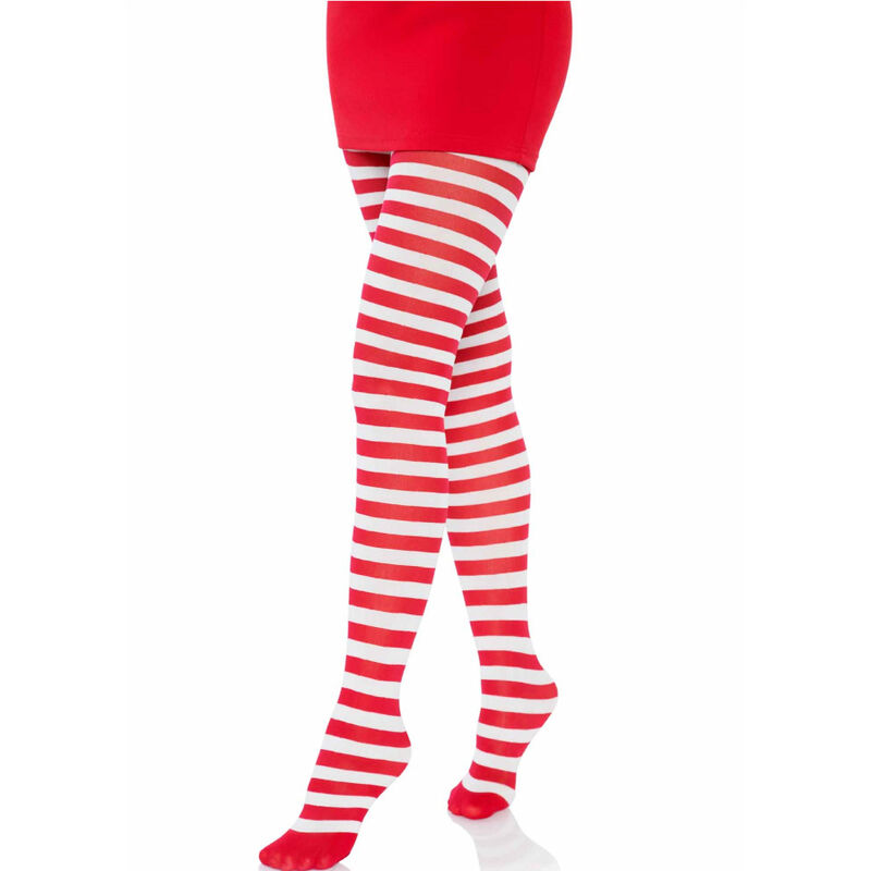 LEG AVENUE – COLLANTS  RAYURES BLANC/ROUGE