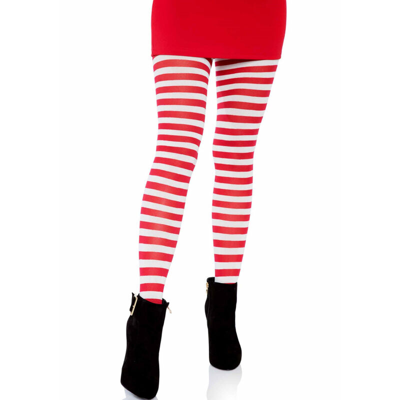 LEG AVENUE – COLLANTS  RAYURES BLANC/ROUGE