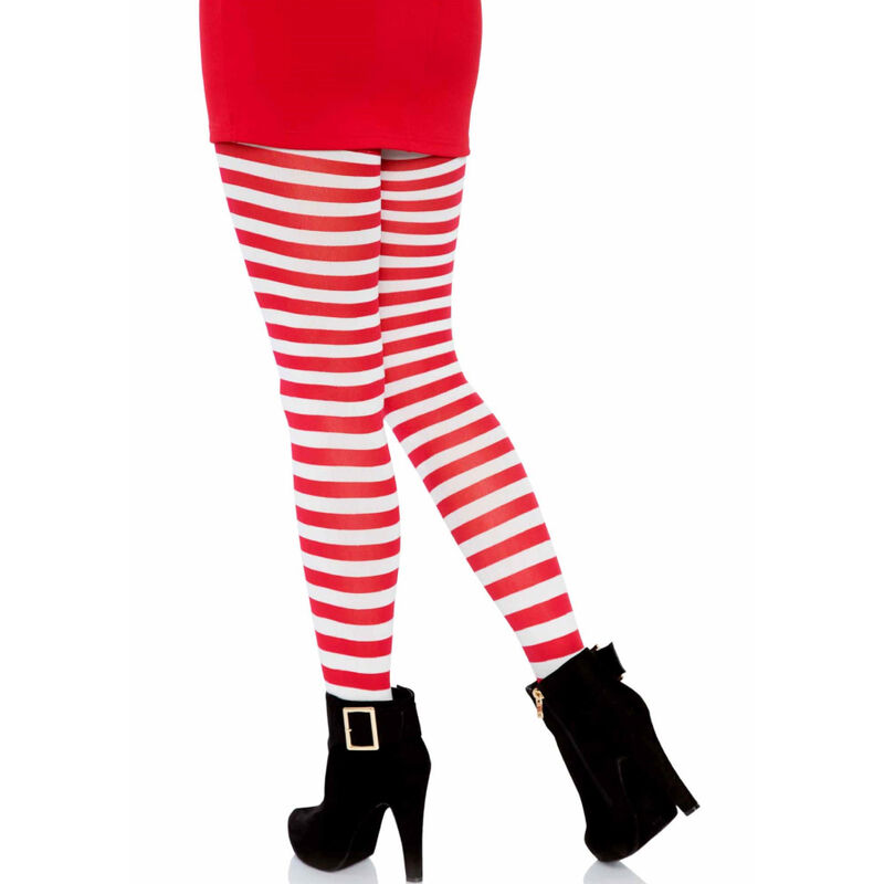 LEG AVENUE – COLLANTS  RAYURES BLANC/ROUGE