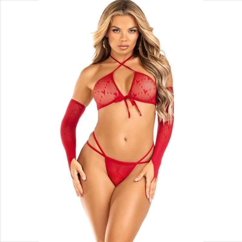 LEG AVENUE – ENSEMBLE 3 PIÈCES TOP + STRING + MANCHES