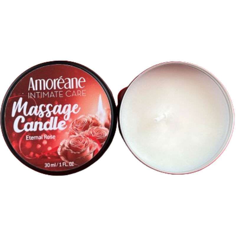 AMOREANE – BOUGIE DE MASSAGE ROSE ÉTERNELLE 30 ML