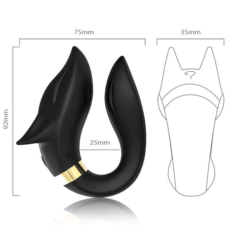 ARMONY – VIBRATEUR FOX POUR COUPLES TÉLÉCOMMANDE NOIR