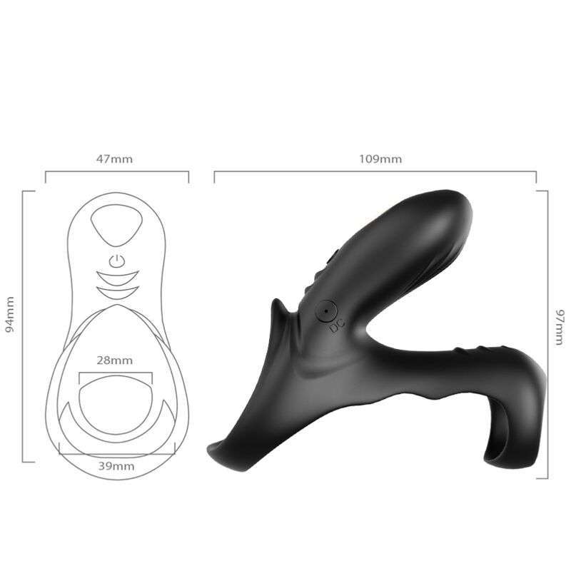 ARMONY – ANNEAU VIBRATEUR DOUBLE RANGER POUR COUPLES NOIR