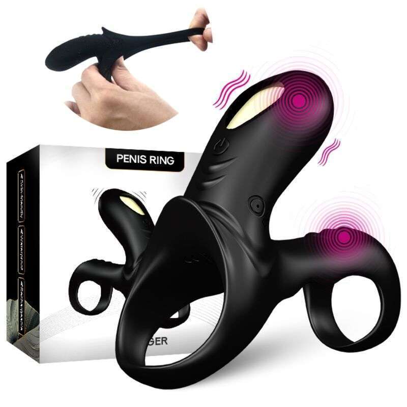 ARMONY – ANNEAU VIBRATEUR DOUBLE RANGER POUR COUPLES NOIR