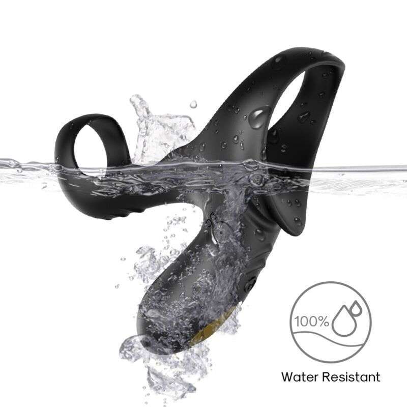 ARMONY – ANNEAU VIBRATEUR DOUBLE RANGER POUR COUPLES NOIR