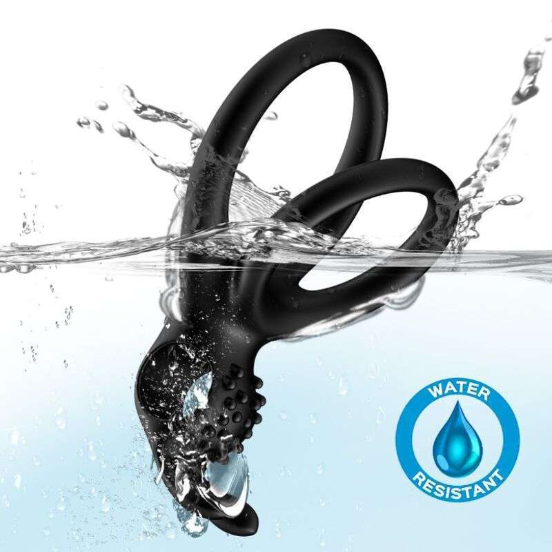 ARMONY – ANNEAU VIBRATEUR DOUBLE TRAVELER POUR COUPLES LAPIN NOIR