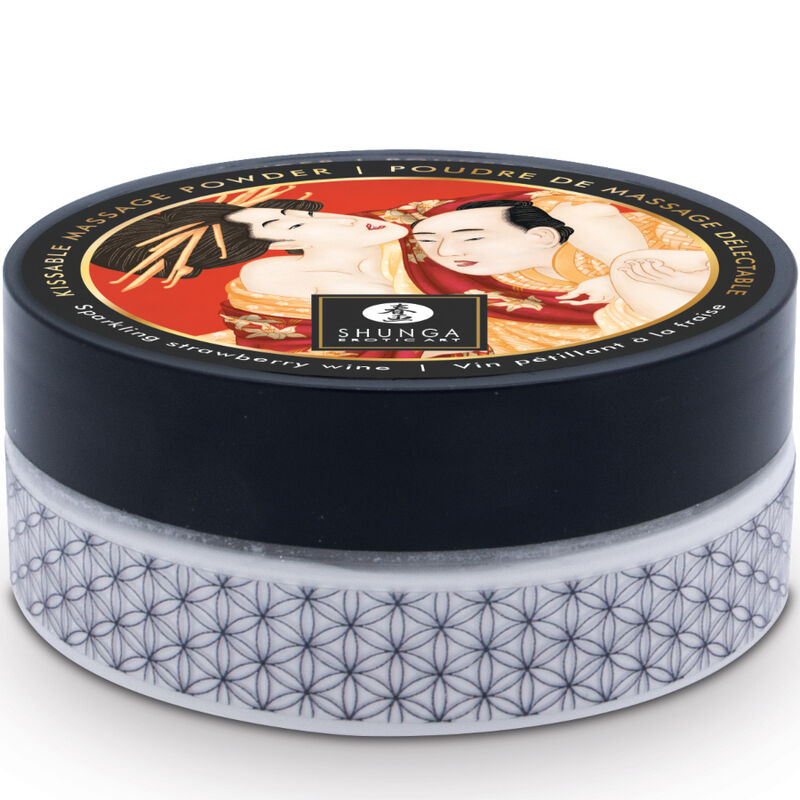 SHUNGA – KIT DE POUDRE DE MASSAGE COMESTIBLE À LA FRAISE