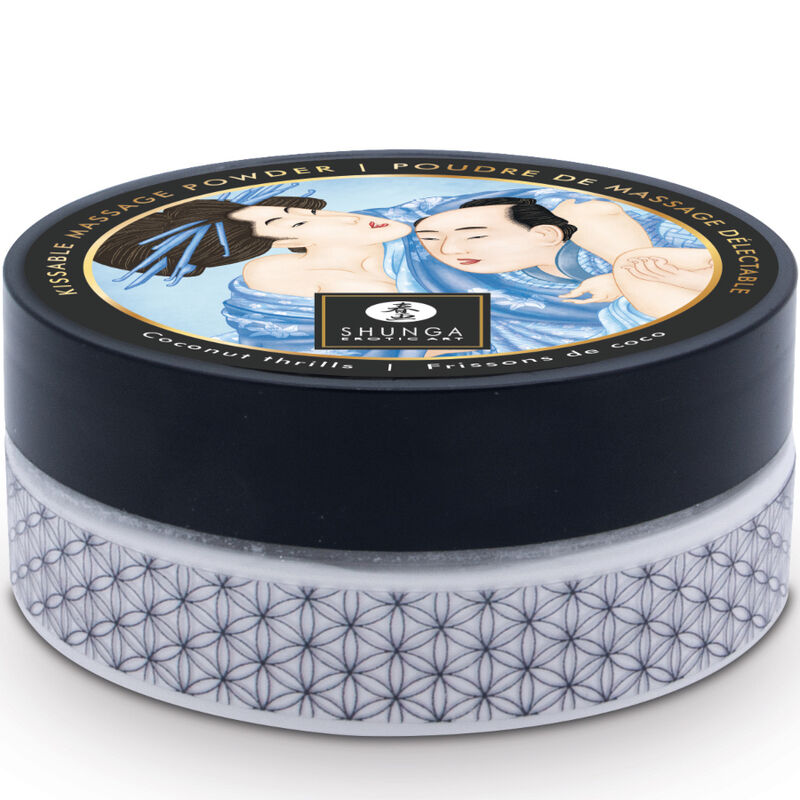 SHUNGA – KIT DE POUDRE DE MASSAGE COMESTIBLE À LA NOIX DE COCO