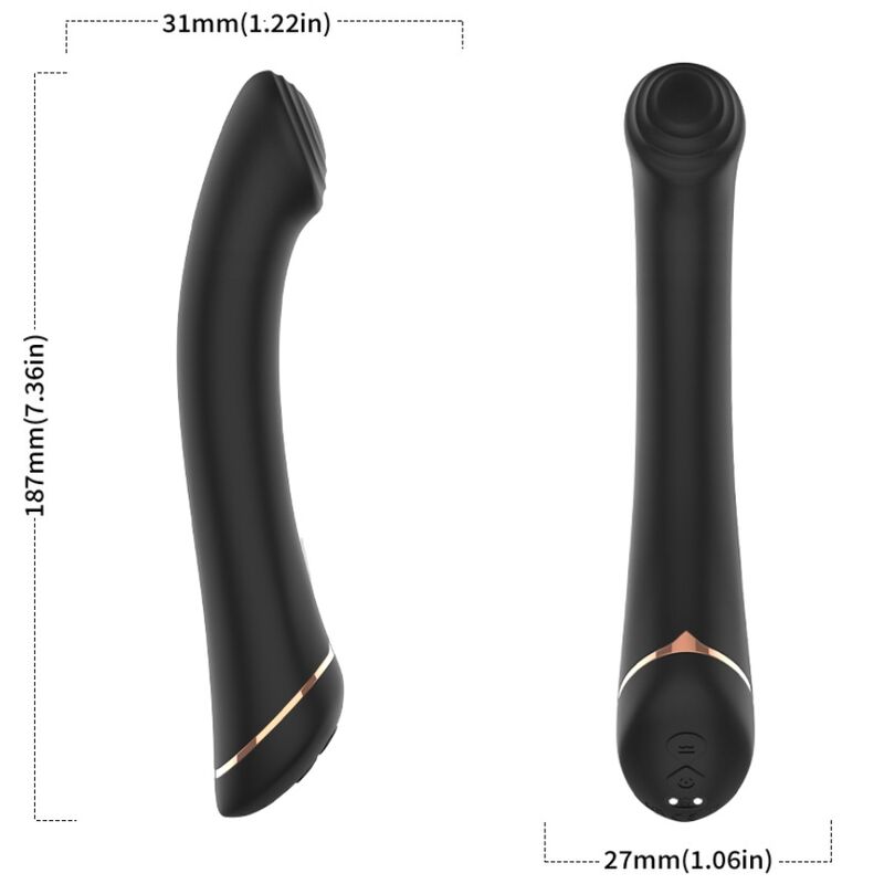 ARMONY – VIBRATEUR FALT HEAD SILICONE NOIR