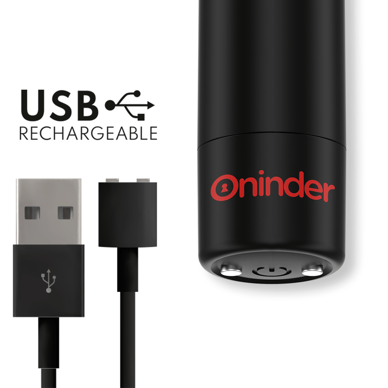 ONINDER – BERLIN VIBRATEUR BULLET NOIR 9 MODES 8,5 X 2 CM – APPLICATION GRATUITE