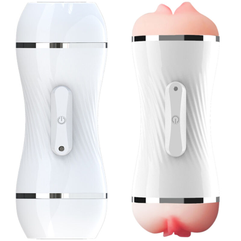 ARMONY – MASTURBATEUR DOUBLE VIBRATEUR VAGIN ET BOUCHE BLANC