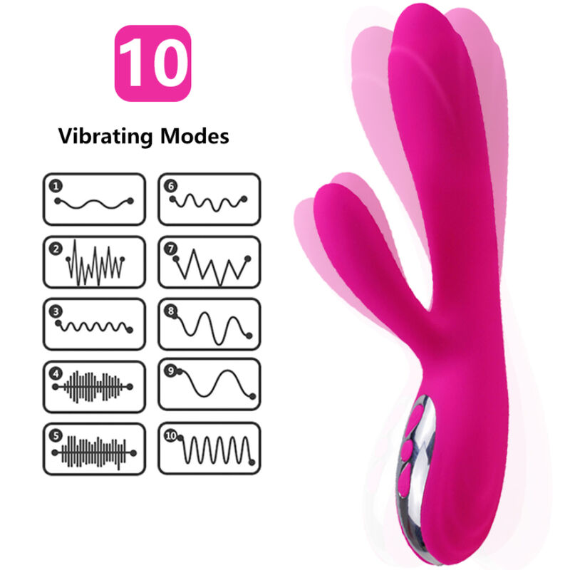 ARMONY – VIBRATEUR  STIMULATEUR FLEXIBLE  EFFET CHALEUR FUCHSIA