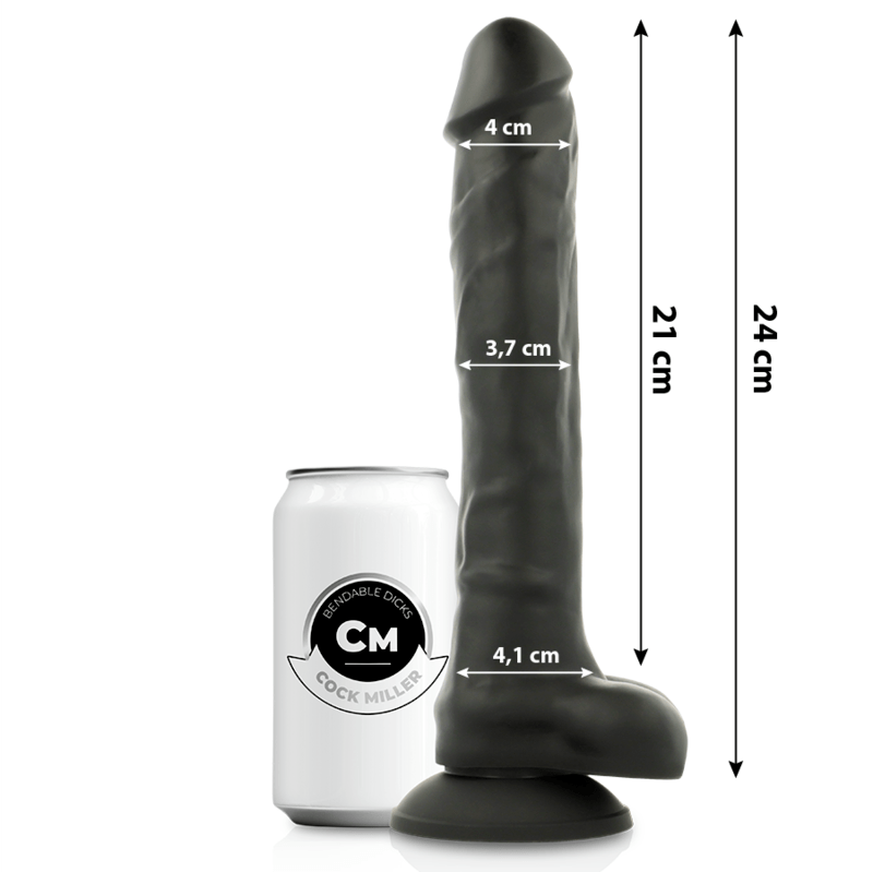COCK MILLER – SILICONE DENSITÉ COCKSIL ARTICULABLE NOIR 24 CM