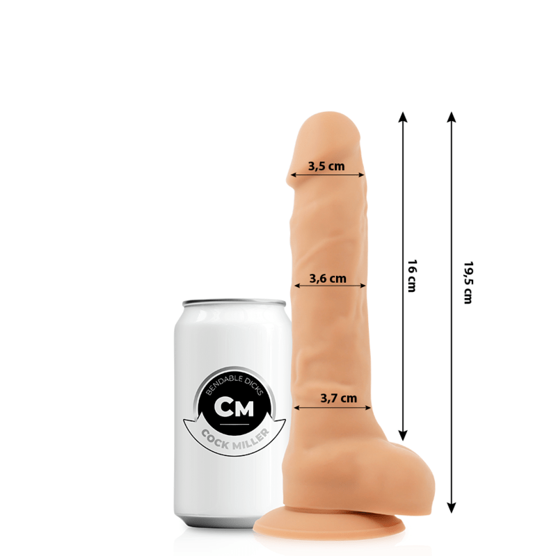 COCK MILLER – GODE RÉALISTE SILICONE DENSITÉ ARTICULABLE CHAIR 19,5 CM