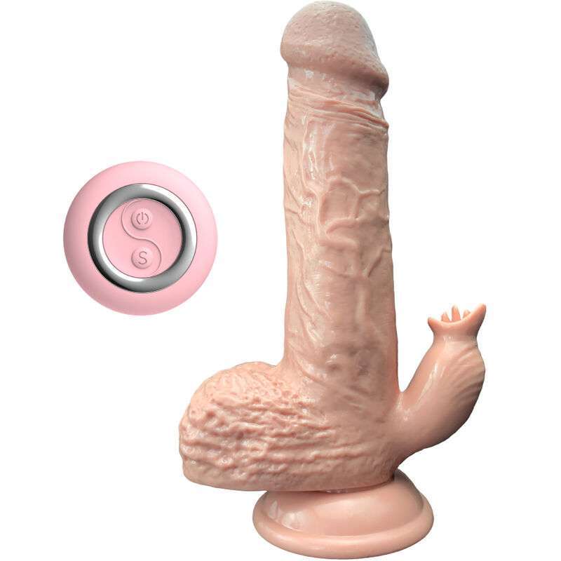 ARMONY – VIBRATEUR RÉALISTE  GODE DE POUSSÉE AVEC STIMULATEUR DE LANGUE 19 CM