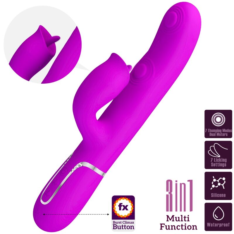 PRETTY LOVE – VIBRATEUR LAPIN À LÉCHER FUCHSIA