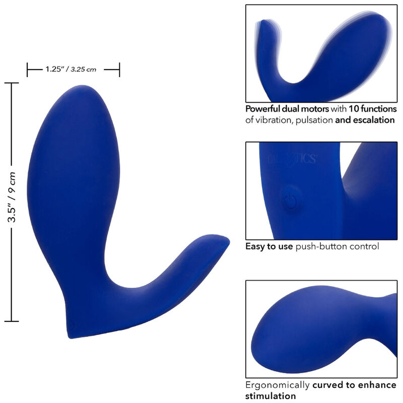 CALEXOTICS – ADMIRAL STIMULATEUR ET VIBRATEUR DE PROSTATE RIMMING BLEU