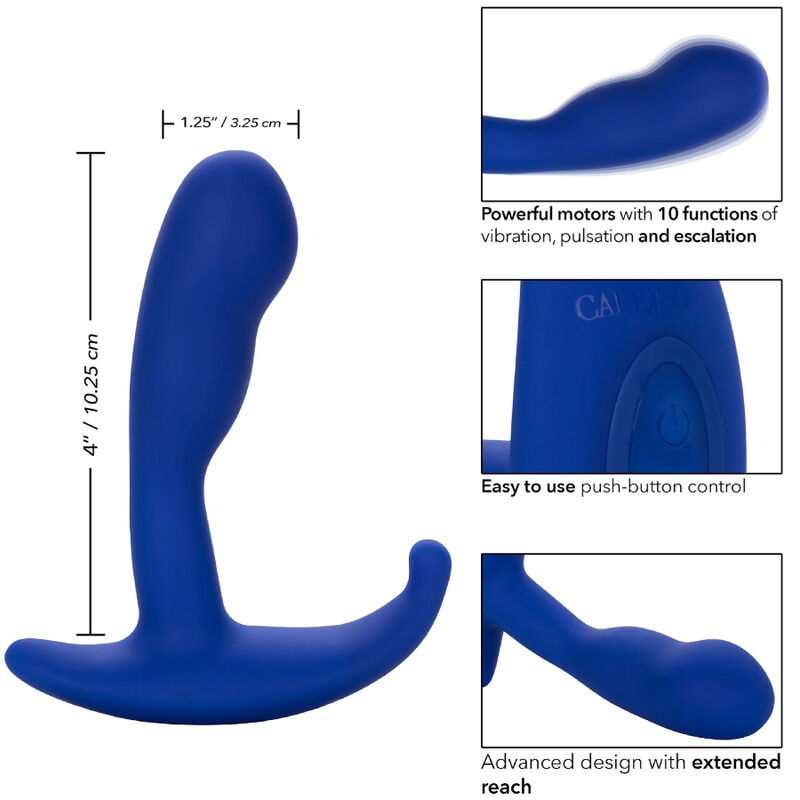 CALEXOTICS – ADMIRAL STIMULATEUR  VIBRATEUR ANAL COURBÉ BLEU