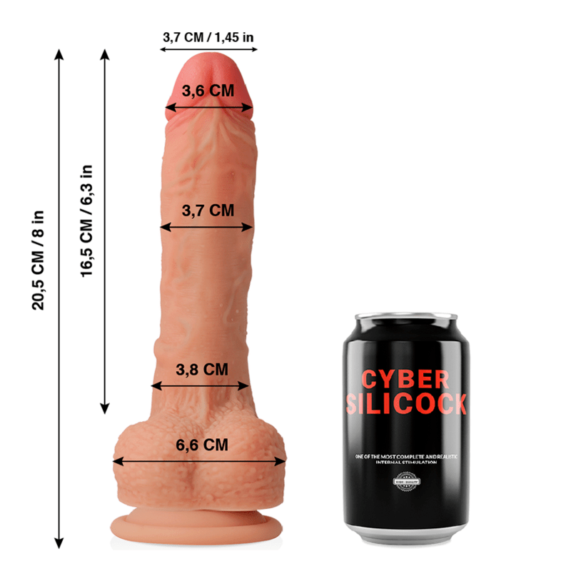 CYBER SILICOCK – CONNOR SILICONE LIQUIDE SOUPLE ULTRA RÉALISTE 20.5 CM -O- 3.7 CM