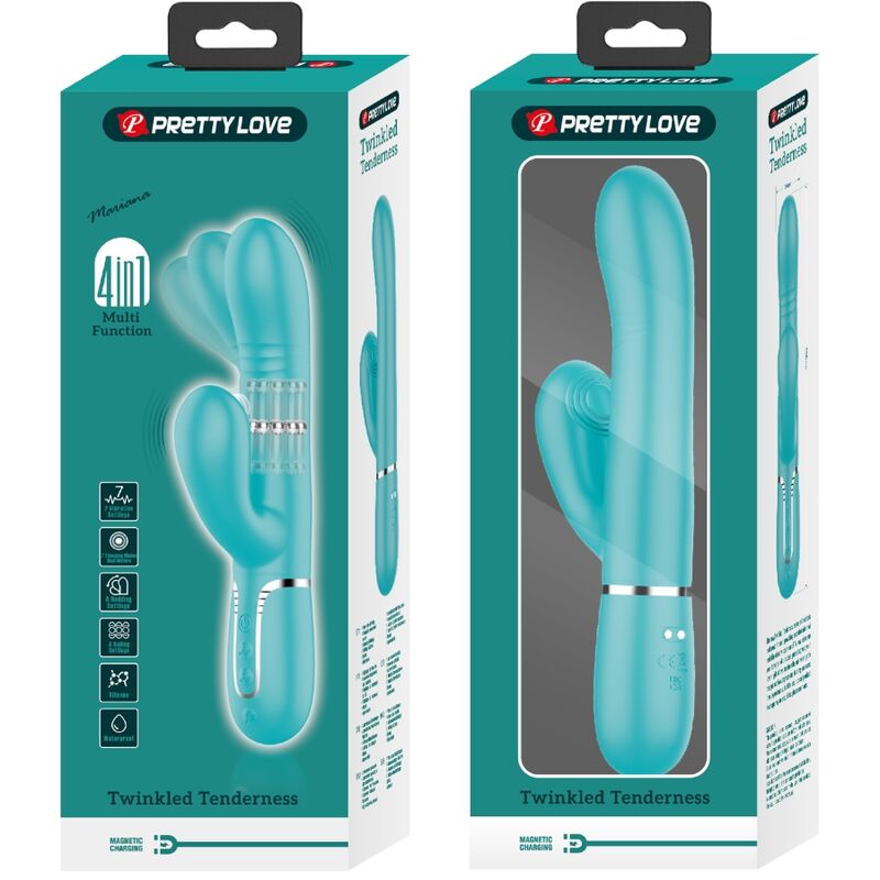PRETTY LOVE – VIBRATEUR MULTIFONCTION G-SPOT VERT AQUA