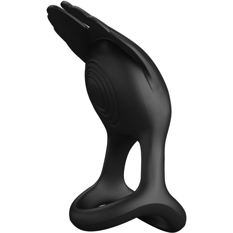 PRETTY LOVE – SILAS ANNEAU PÉNIS VIBRANT 7 VIBRATIONS SILICONE NOIR
