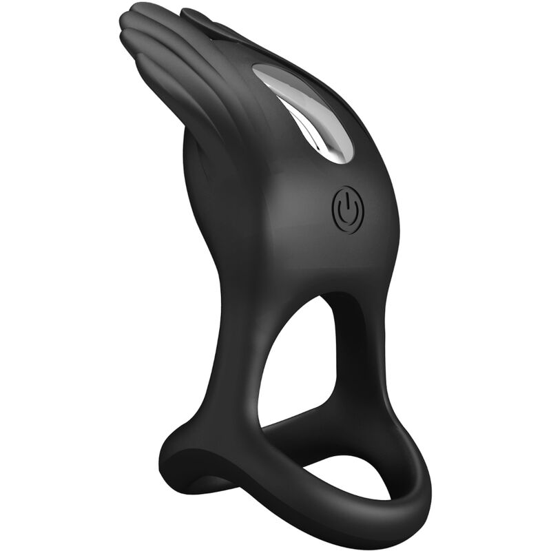 PRETTY LOVE – SILAS ANNEAU PÉNIS VIBRANT 7 VIBRATIONS SILICONE NOIR