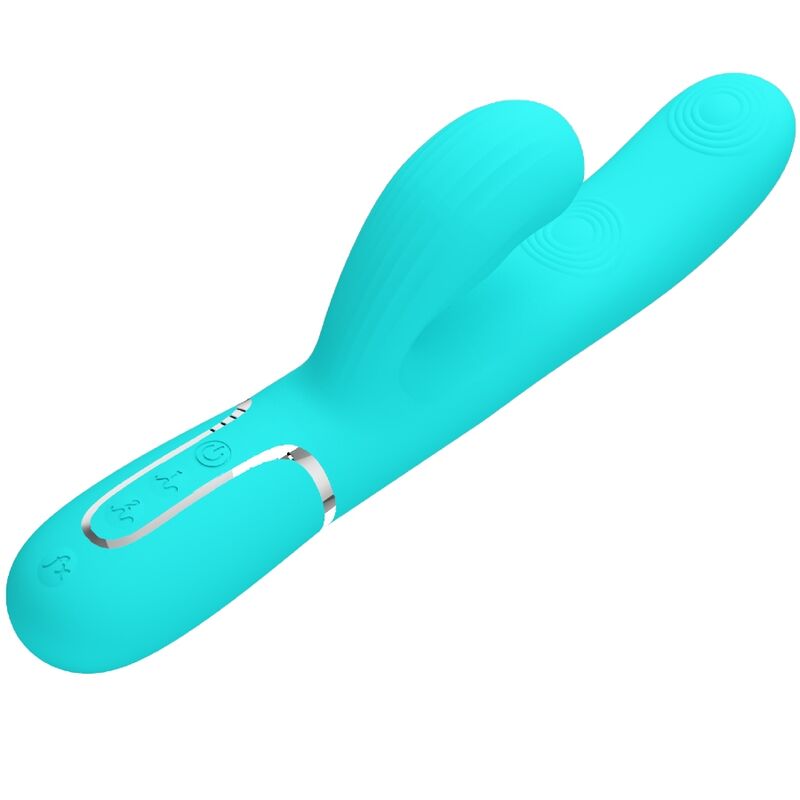 PRETTY LOVE – PERLITA VIBRATEUR MULTIFONCTION 3 EN 1 POINT G VERT AQUA