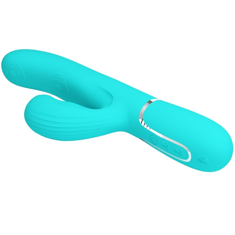 PRETTY LOVE – PERLITA VIBRATEUR MULTIFONCTION 3 EN 1 POINT G VERT AQUA