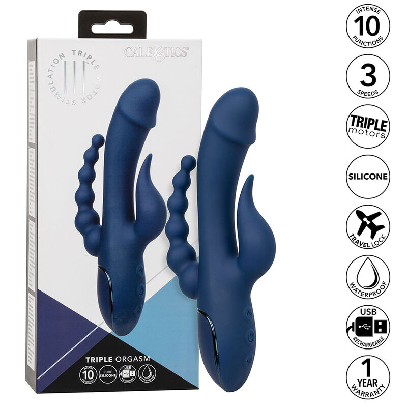 CALEXOTICS – VIBRATEUR TRIPLE ORGASME BLEU