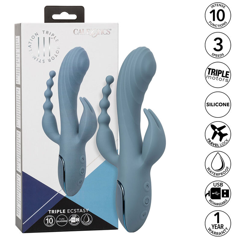 CALEXOTICS – VIBRATEUR TRIPLE ECSTASY GRIS