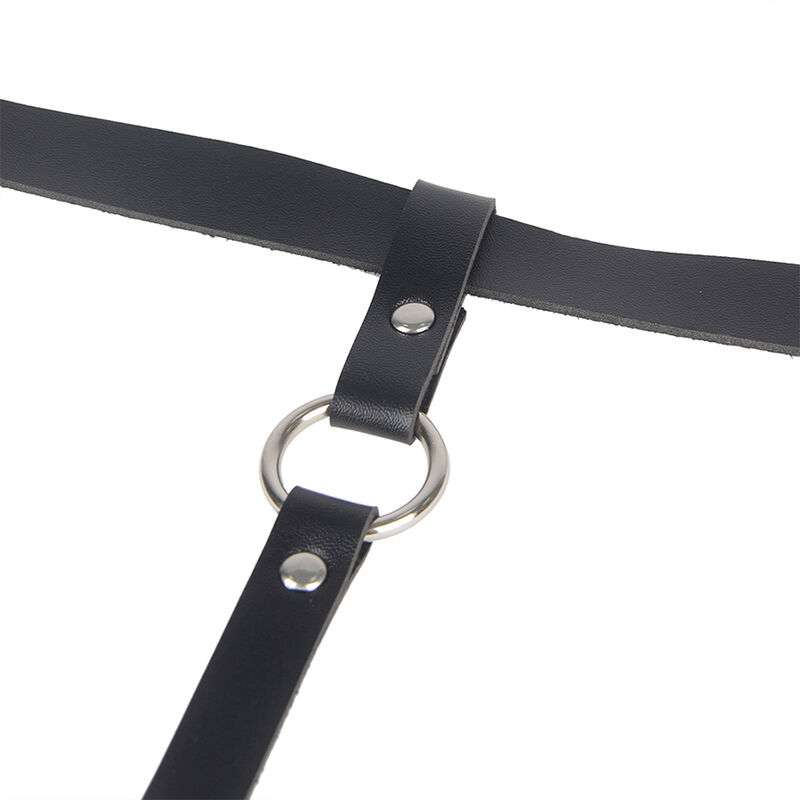 SUBBLIME – HARNAIS DE JAMBE CHAÎNE CUIR NOIR TAILLE UNIQUE