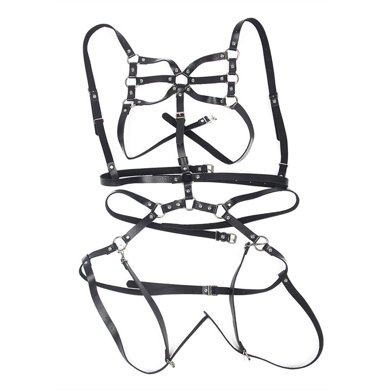 SUBBLIME – HARNAIS CORPS SANGLES AJUSTABLES CUIR NOIR TAILLE UNIQUE