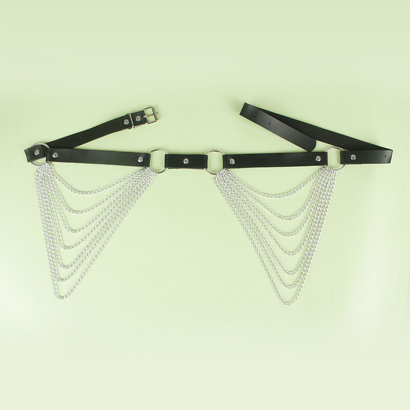 SUBBLIME – CHAÎNE CUIR CEINTURE NOIRE TAILLE UNIQUE