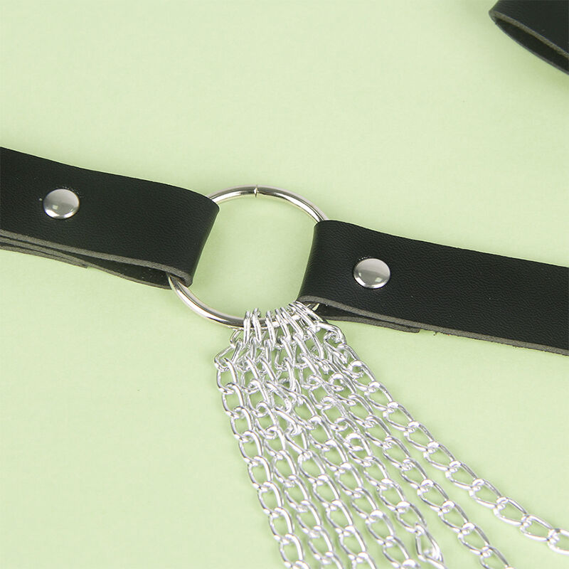SUBBLIME – CHAÎNE CUIR CEINTURE NOIRE TAILLE UNIQUE