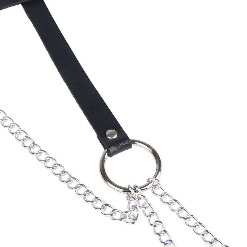 SUBBLIME – CHAINE BAGUE CUIR CEINTURE NOIR TAILLE UNIQUE