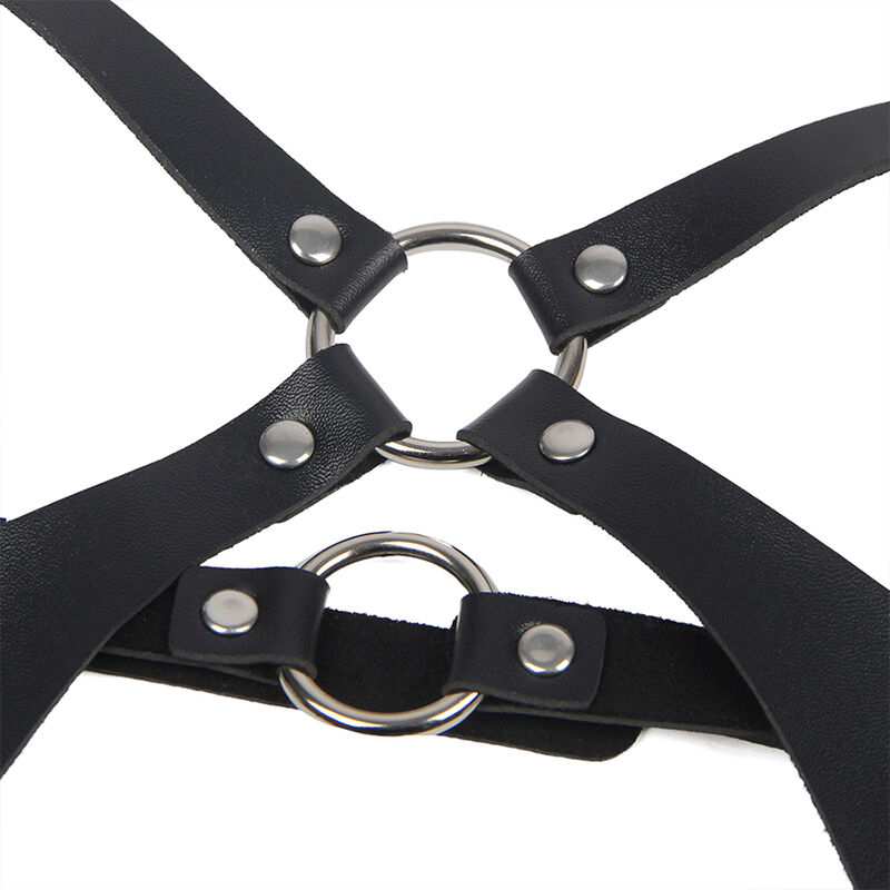 SUBBLIME – HARNAIS COMPLET AVEC BOUCLES EN CUIR NOIR TAILLE UNIQUE
