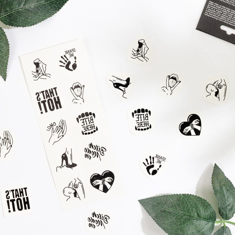 SECRET PLAY – ENSEMBLE DE 10 TATOUAGES TEMPORAIRES KINKY COLLECTION