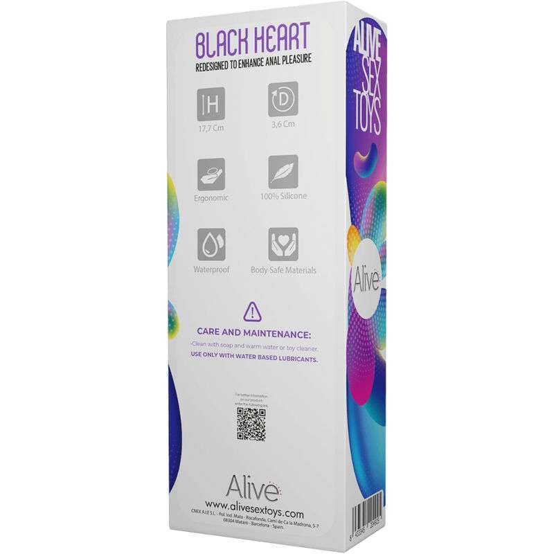 ALIVE – STIMULATEUR ANAL NOIR COEUR SARCELLE