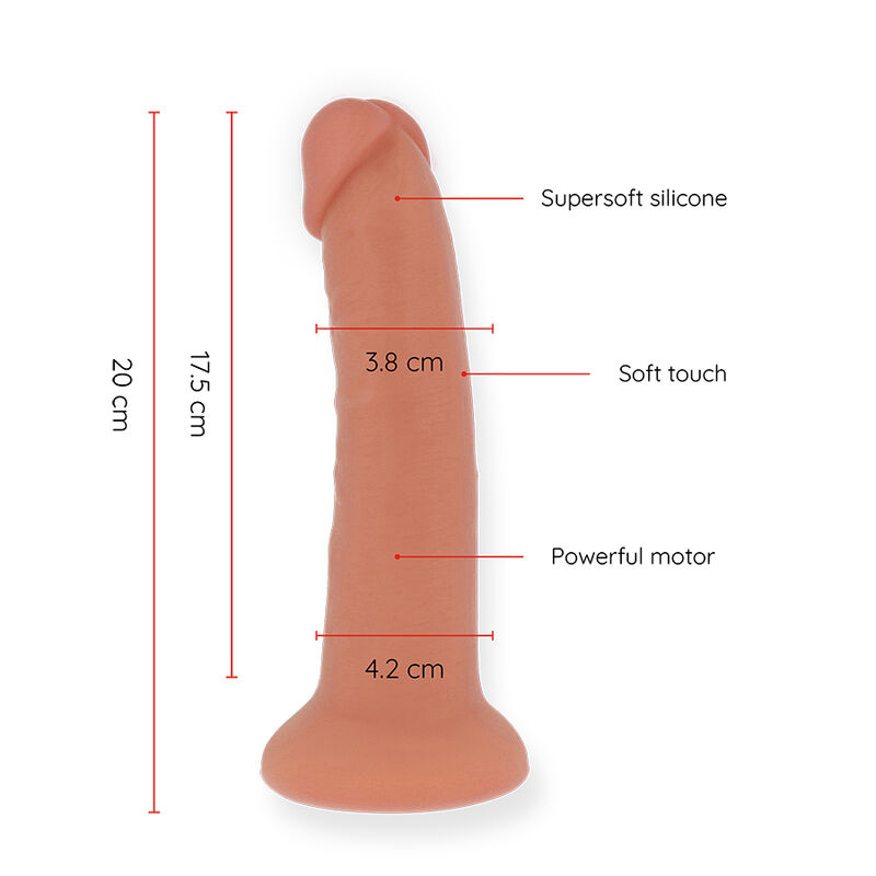 ONINDER – GODE VIBRATEUR BOGOTÁ MOYEN 9 VITESSES NATUREL 20 CM -O- 4.2 CM – APPLICATION GRATUITE