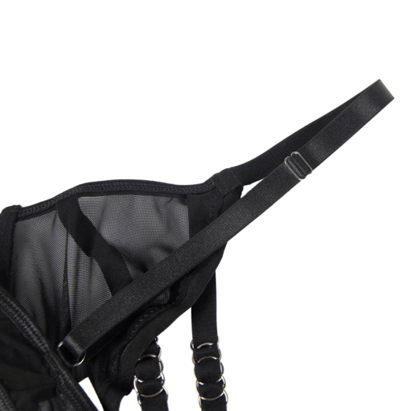 SUBBLIME – ENSEMBLE DEUX PIÈCES DE SOUTIEN-GORGE TRANSPARENT ET BANDES S/M