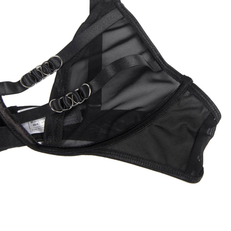 SUBBLIME – ENSEMBLE DEUX PIÈCES DE SOUTIEN-GORGE TRANSPARENT ET BANDES S/M