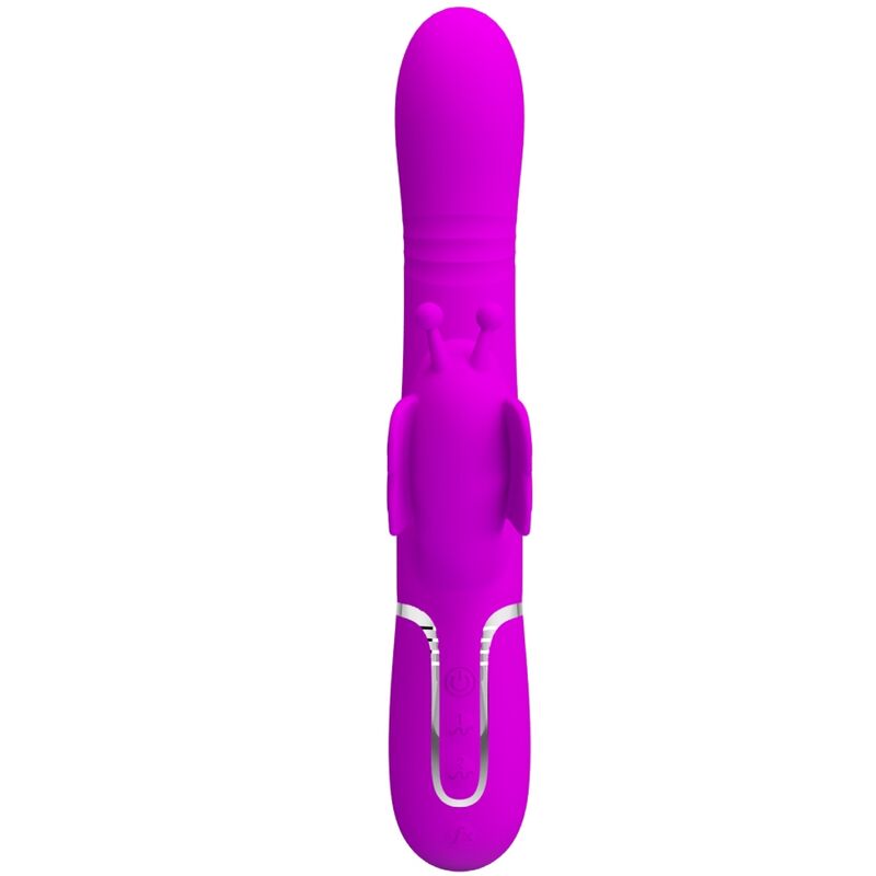 PRETTY LOVE – VIBRATEUR MULTIFONCTION LAPIN 4 EN 1 PAPILLON FUCHSIA